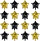 Black Gold Big Balloons Star Foil Mylar Helium Balloons for Party Decorations, Pack of 20
